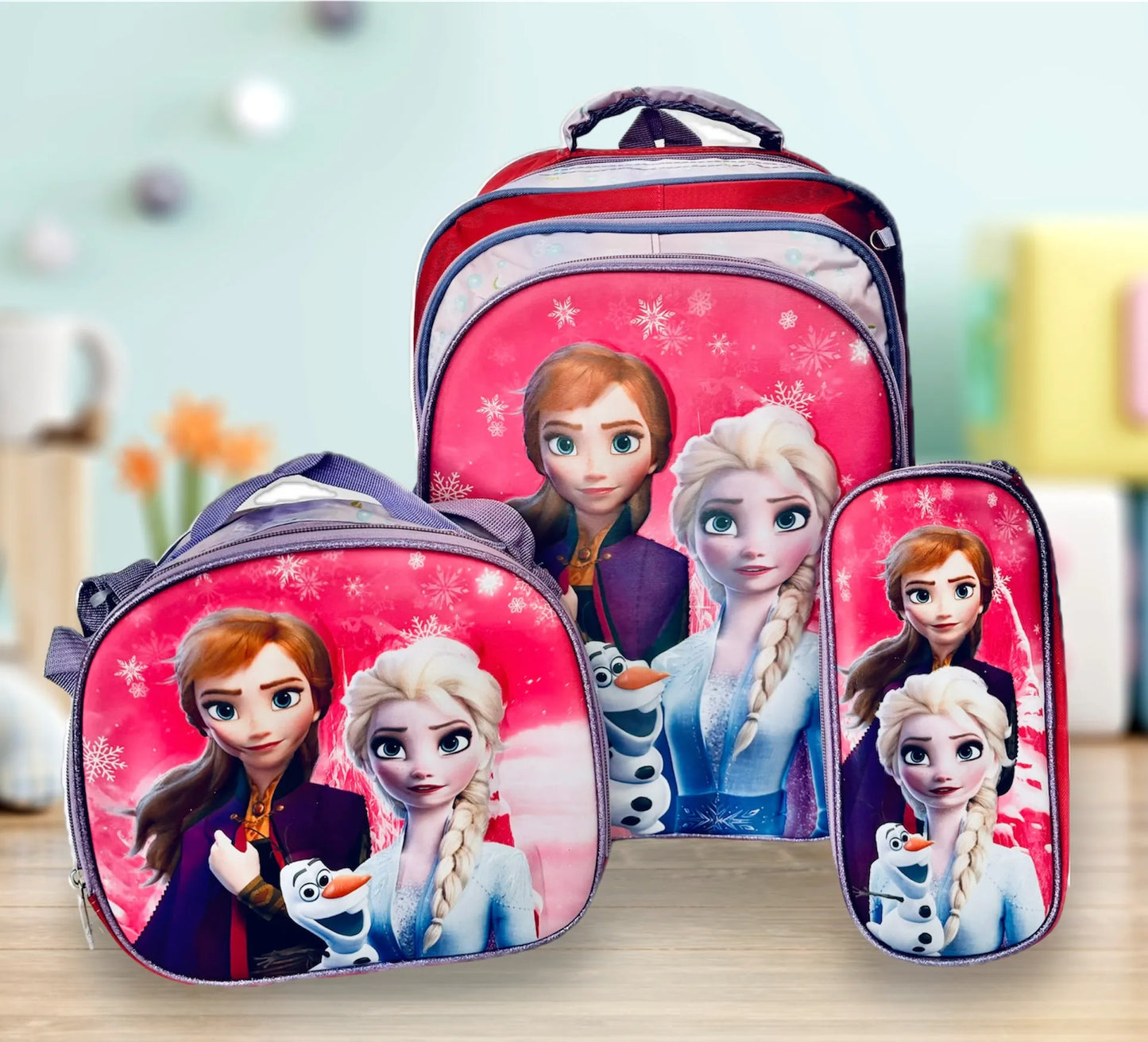 Mochila Escolar 3 piezas - Frozen Magic 3D